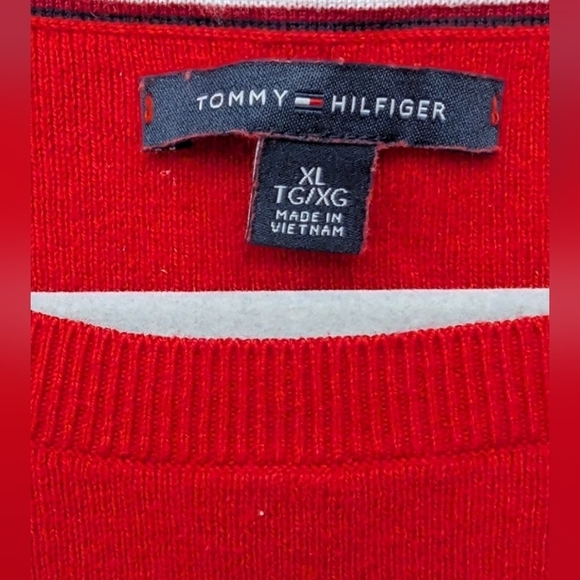 Tommy Hilfiger embroidered sweater red/navy/white size XL - Picture 2 of 11